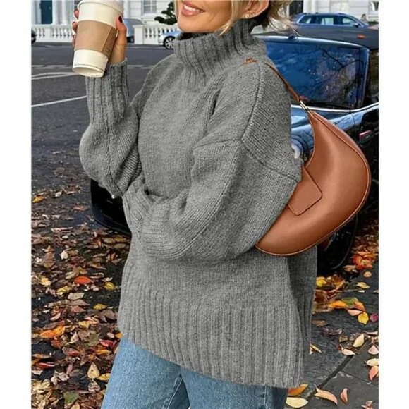 PRETTYGARDEN Women's Winter Clothes Pullover Oversized Sweaters Casual Long - Picture 4 of 7